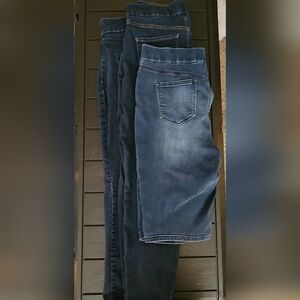3 pair size 14 Nine West pull on denim